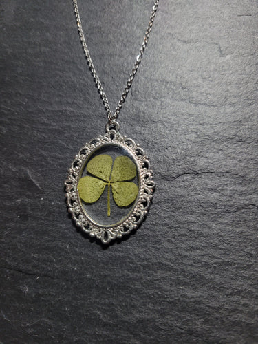 Real Four Leaf Clover Necklace