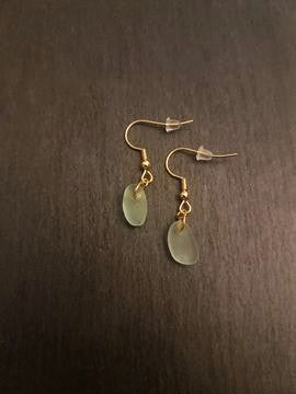 Light Blue Sea Glass Earrings