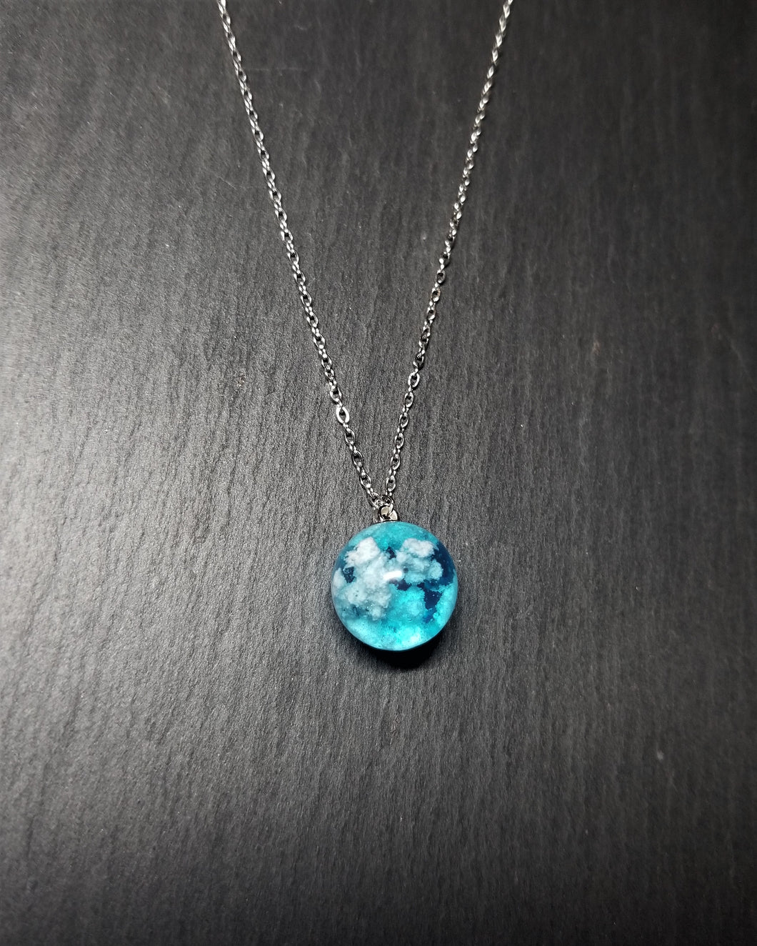 Large Blue Sky Necklace - Silver