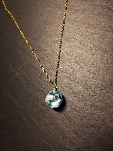 Large Blue Sky Necklace - Gold