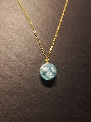 Large Blue Sky Necklace - Gold