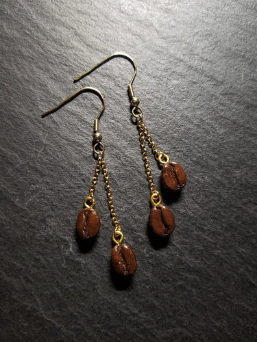 Double Coffee Bean Earrings