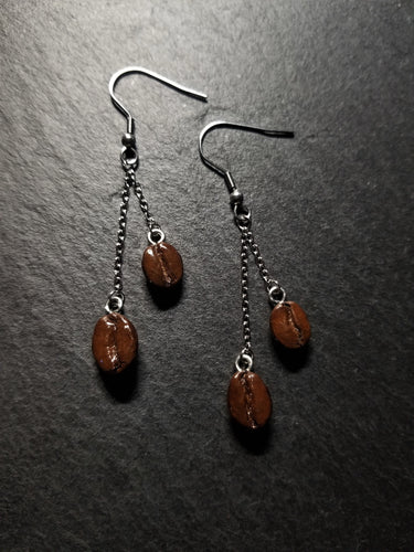 Double Coffee Bean Earrings