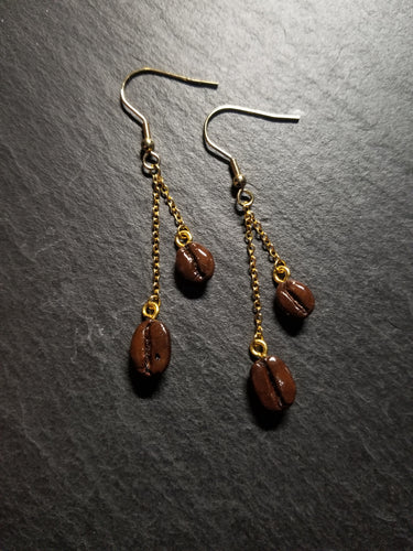 Double Coffee Bean Earrings