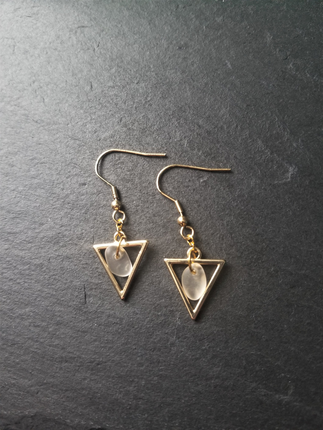 Triangle Sea Glass Earrings